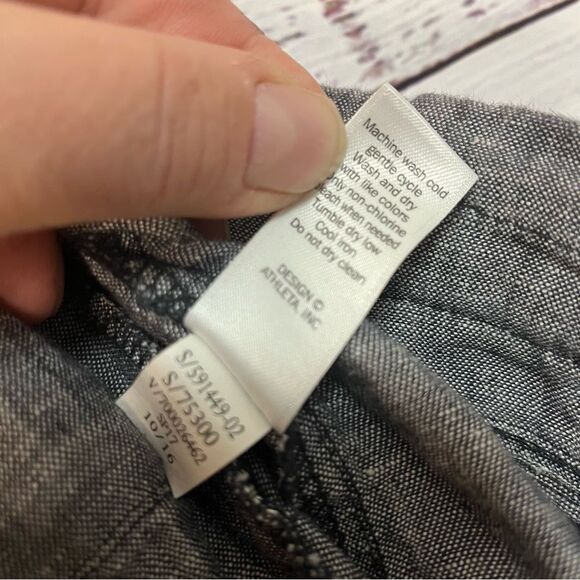 ATHLETA 100% LINEN ANKLE CROP CAPRI PANTS WOMEN’S SIZE 0 GRAY HEATHERED POCKETS - Picture 11 of 16